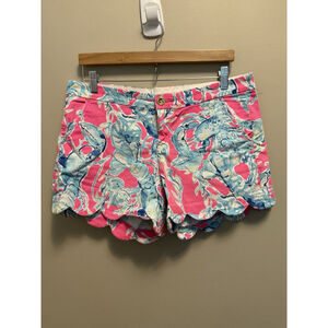 Lilly Pulitzer Buttercup Shorts Raz Berry Lobsters Size 8